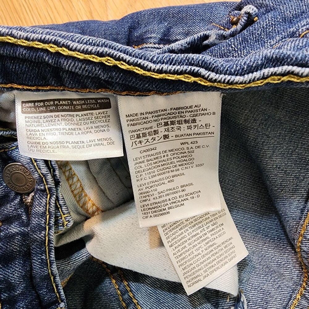 Levis 514 Slim Straight The Original Jeans Mens Size 36x30 Blue Dark Wash Cowboy - Picture 10 of 12